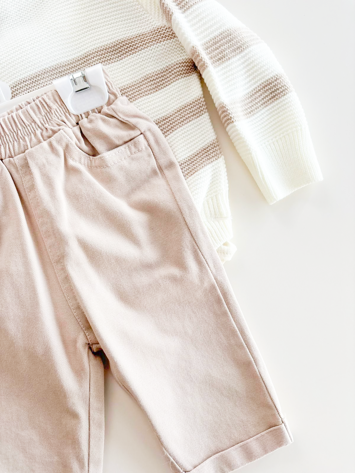 Soft Bej Çizgili Takım