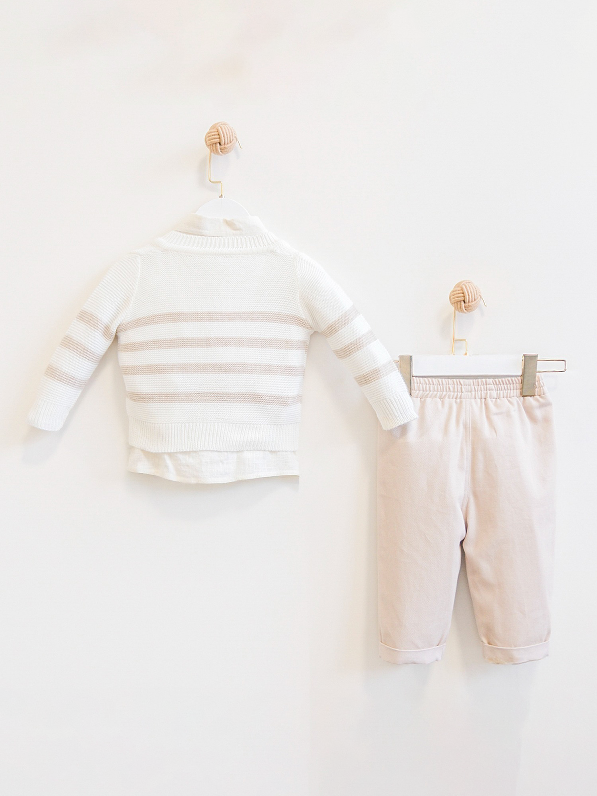 Soft Bej Çizgili Takım